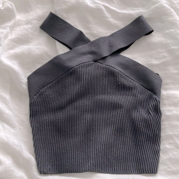 Babaton sculpt knit top in charcoal xs - Picture 1 of 1